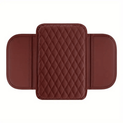 Leather Car Armrest Box Heightening Pad With Side Storage Bag, Car Armrest Box Cushion With Storage Pocket