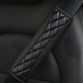 1pc 3D Embroidery Faux Sheepskin Seat Belt Shoulder Pad For Car