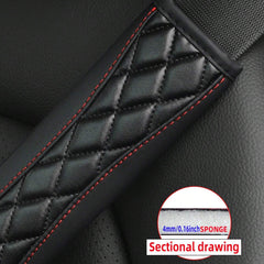1pc 3D Embroidery Faux Sheepskin Seat Belt Shoulder Pad For Car