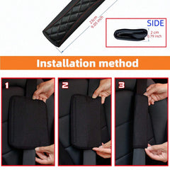 1pc 3D Embroidery Faux Sheepskin Seat Belt Shoulder Pad For Car