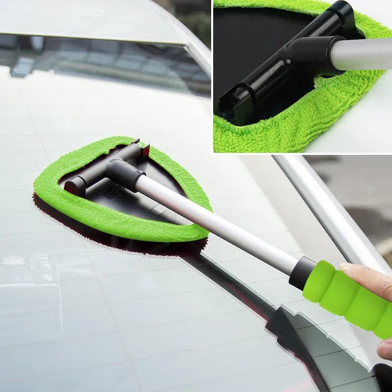 Microfiber Car Windshield Cleaning Tool with Extendable Handle